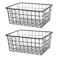 thumbnail image 1 of 2X Hollow Iron Wired Basket, Storage Baskets Metal Basket Without Interlining Bathroom Kitchen Organizer Black, 1 of 7