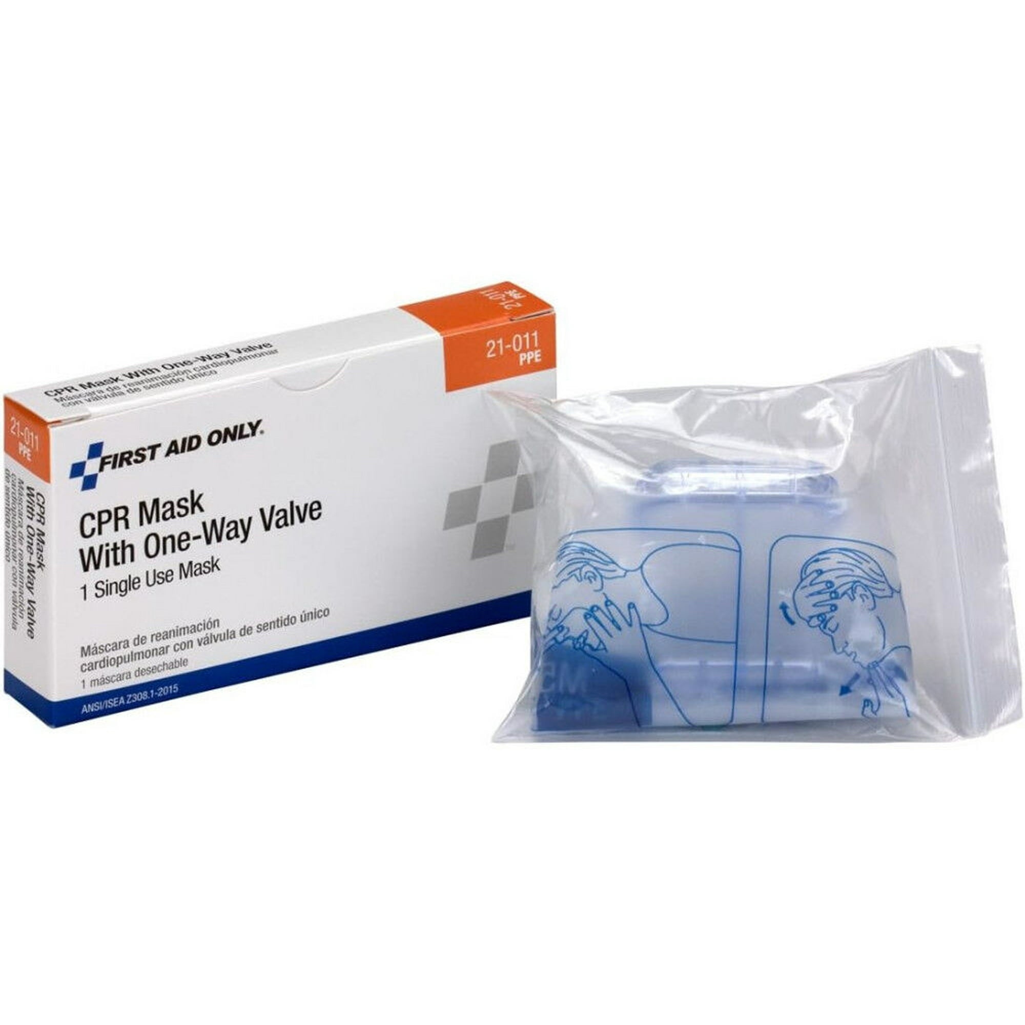 First Aid Only CPR Mask,Adult,Clear,1 Pieces 21-011