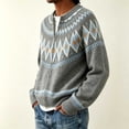 thumbnail image 5 of Women's Fair Isle Cardigan Zip Up Crew Neck Long Sleeve Loose Fit Sweater, 5 of 5