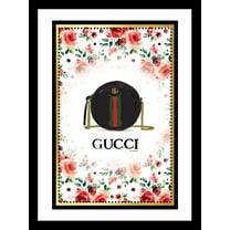 Venice Beach Collection's Designer Fashion Glam Purse Framed in Flowers 14x18 Framed Print