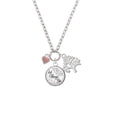 thumbnail image 2 of Delight Jewelry Silvertone Mini Two Sided Pink Heart Let Things Go Fall Zoey Charm Necklace, 28", 2 of 4