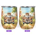 thumbnail image 2 of Hello Fall Autumn Maine Coon Pumpkins Pickup Truck 12oz Stainless Steel Wine Tumbler Insulated Cup with Lid Cat Lover Kitten Owner Gifts - 13011, 2 of 5