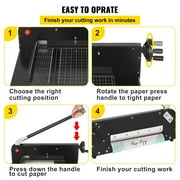 VEVORbrand Paper Cutter 12inch A4 Commercial Heavy Duty Paper Cutter 300 Sheets 45HRC Hardness Stack Cutter Metal Base Desktop Stack Cutter for Home Office