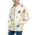 thumbnail image 2 of Pofeuu colorful Squirrel Nuts Print Teenage Zipper Hoodie Sweatshirts Hooded Casual Jackets With Pocket For Boys Girls-Medium, 2 of 6