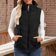 thumbnail image 6 of Htigea Puffer Vest for Women Sleeveless Zip Up Outerwear Stand Collar Quilted Vest Warm Winter Jackets Coats with Pocket Black S, 6 of 9