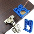 thumbnail image 3 of Guía de bisagras de madera de 35 mm, buscador de orificios para bisagras, posicionador de bisagras ABS ajustable de 35 mm para bisagras de gabinetes y placas de montaje, 3 of 4