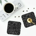 thumbnail image 5 of Balery 4 Pcs Black Scientificleather Coasters Set, Drink Table Cup Coasters For Living Room Kitchen Coffee Decor, 5 of 9