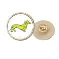 thumbnail image 1 of Modèle d'Illustration de Chien de Bande Dessinée Jaune Rond Métal Broche d'Or Clip, 1 of 3