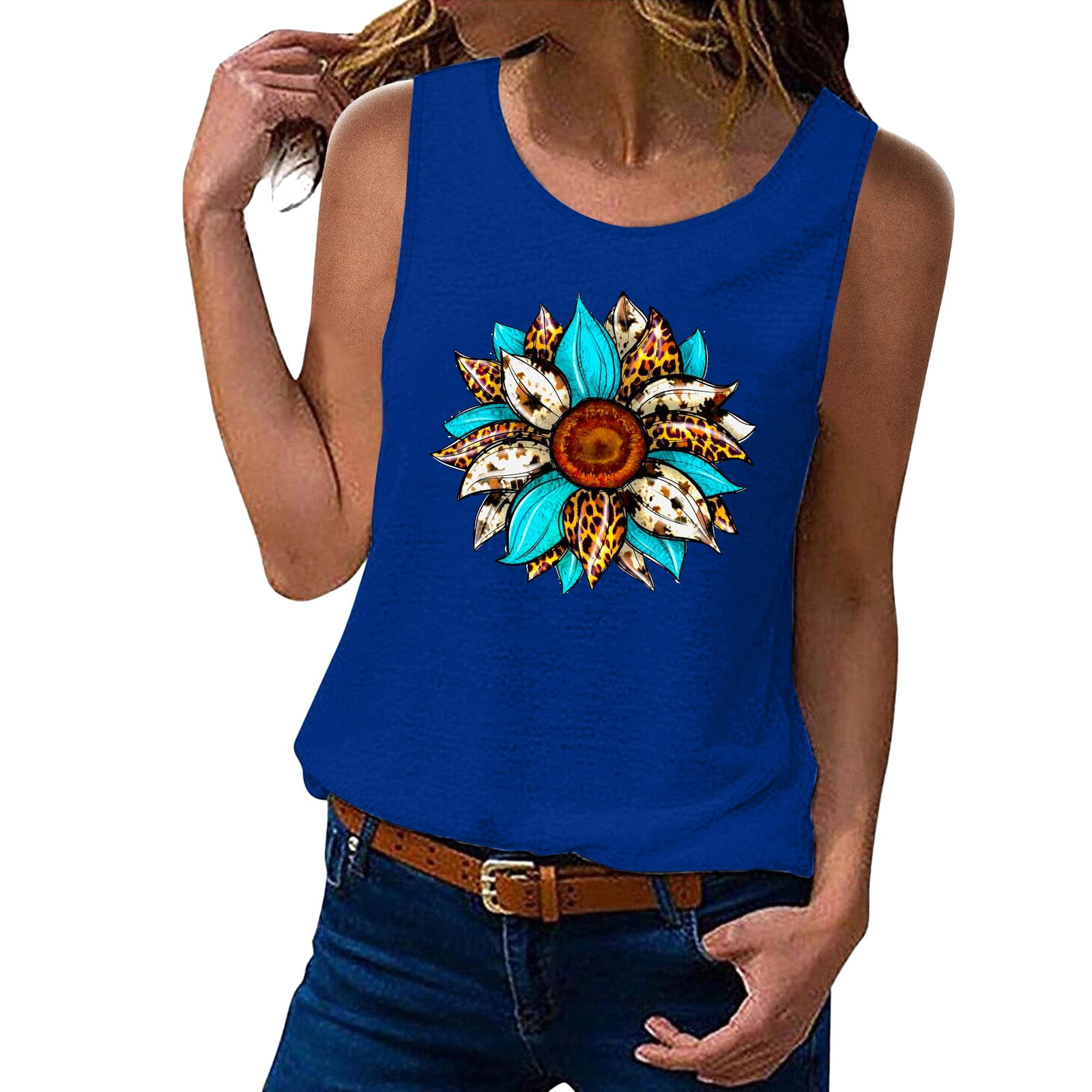 Lake Life Tank Top For Women - Funny Graphic Sleeveless Vacation Shirt (Blue, Medium) - View #9