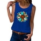 thumbnail image 1 of Playeras,Blusas y Tops,Ropa para Mujer Tallas grandes Camiseta sin mangas de verano para mujer, camiseta sin mangas con gráfico de flores , camiseta informal para vacaciones (Blue, M), 1 of 4