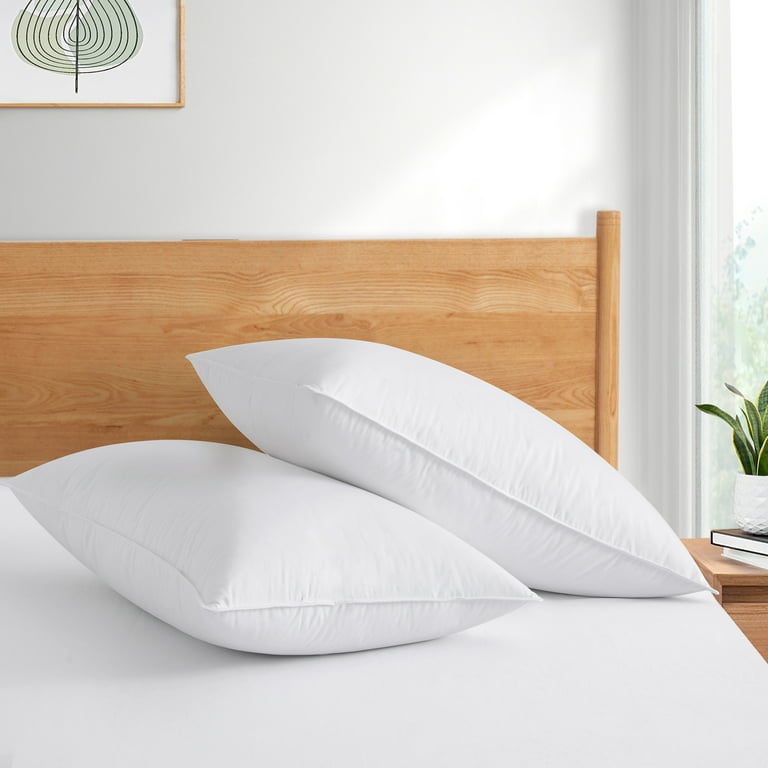 Puredown White Down Feather Bed Pillows Set of 2, Size: King