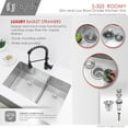 thumbnail image 6 of Stylish Undermount 32" Stainless Steel Low Divider 60/40 Double Bowl Kitchen Sink with 4 accs S-325XG, 6 of 11