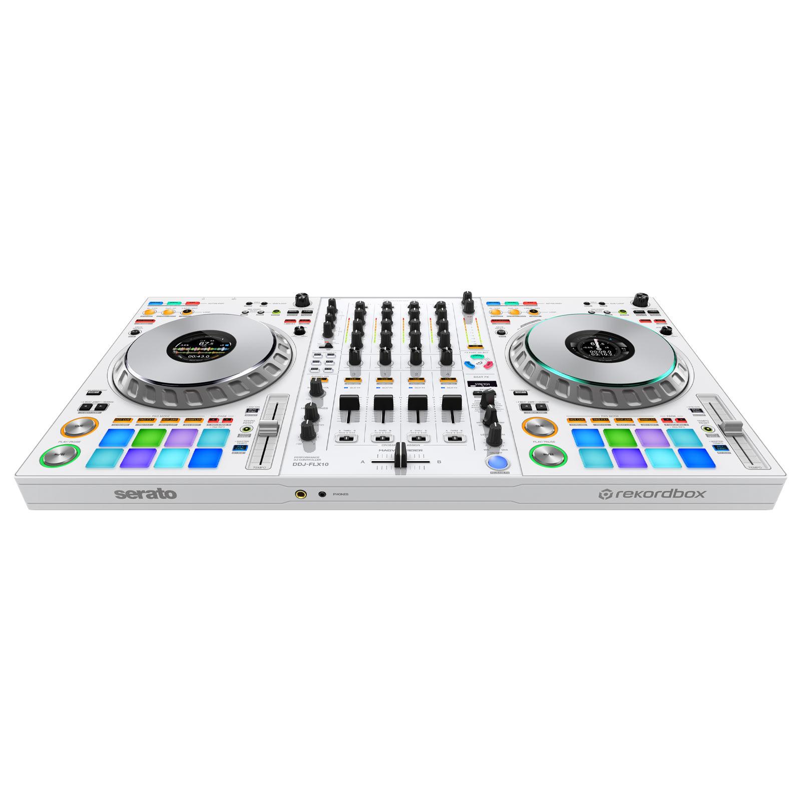 Pioneer DJ DDJ-FLX10-W 4-Channel DJ Controller White with Road Case Package