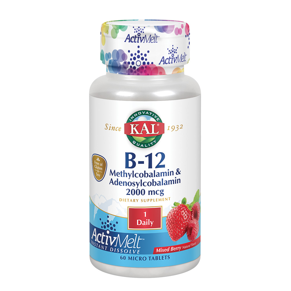 KAL B12 Methylcobalamin & Adenosylcobalamin ActivMelt 2000 mcg