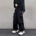 thumbnail image 6 of Men's Parachute-Style Hip-hop Street Overalls Oversized Pocket Trousers Harajuku Loose Solid Color Casual Pants Y2K Legged Pants, 6 of 6