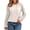 Khaki, variant on Gaigiky Shirts for Women Round Neck Drawstring Hoodies Solid Color Lace Spliced Long Sleeve Loose Fit Fall Daily Casual Pullover Outfits