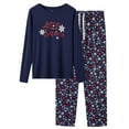 thumbnail image 4 of Tebbis Family Christmas Pajamas PJS Matching Set Pet Neck Bandana Size S, Navy, 4 of 7