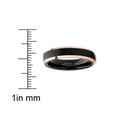 thumbnail image 3 of Metal Masters Mens Tungsten Wedding Band Ring Black Rose Goldtone Edges 4mm, 3 of 5