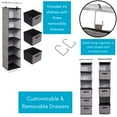 thumbnail image 5 of Internet's Best Hanging Closet Organizer with Drawers - 6 Shelf - Grey, 5 of 7