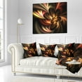 thumbnail image 2 of Designart Glossy Yellow and Red Fractal Flower - Floral Throw Pillow - 18x18, 2 of 4