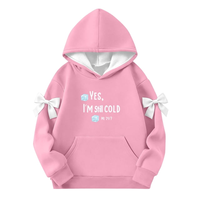 Bows pour Filles, Haut à Manches Longues Col Rond pour Garçons et Filles, Sweat à Capuche pour Enfants