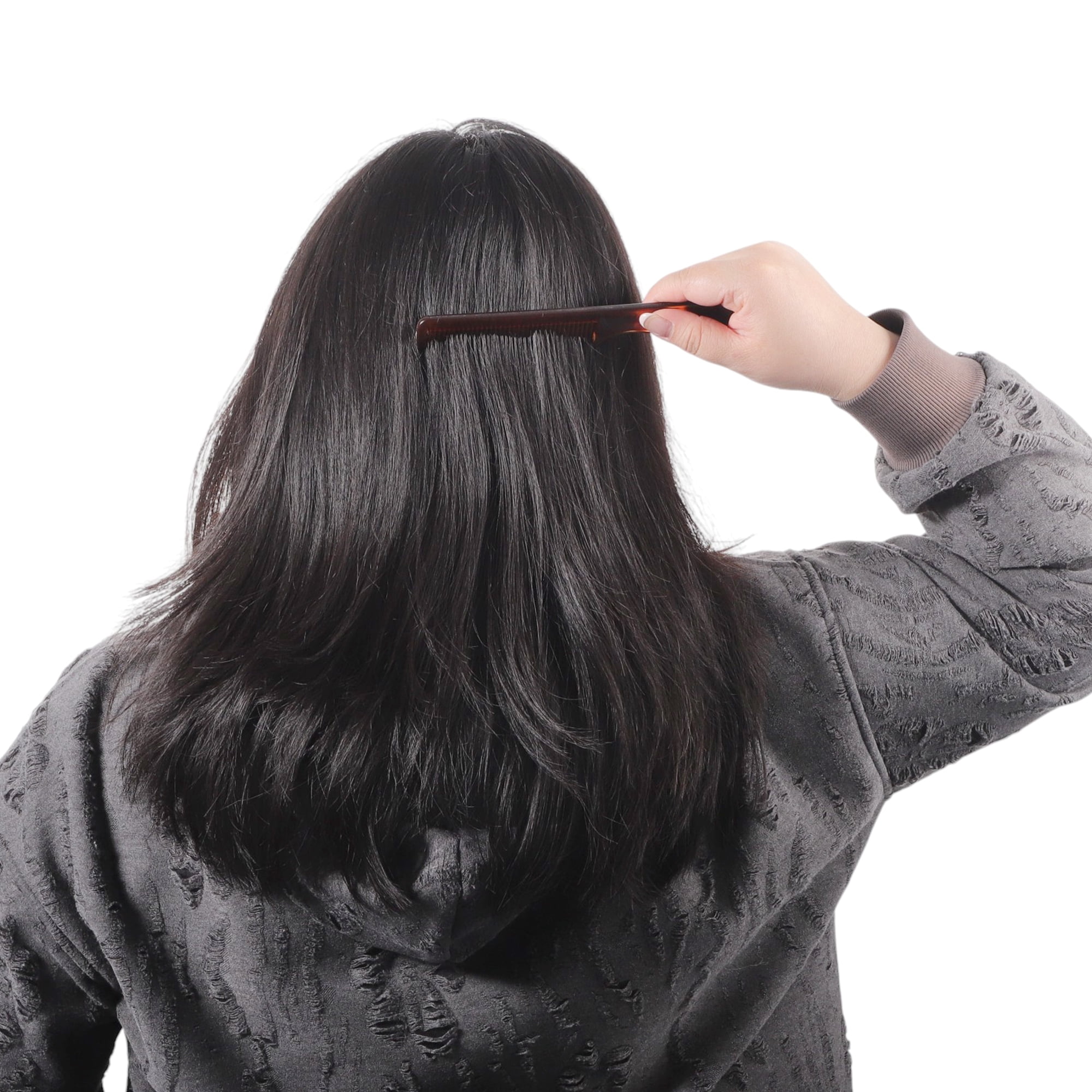 Unique Bargains 1 Piece Comfortable Two-Color Flat Comb in Amber Color for All Hair Types