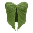 thumbnail image 1 of Fortune Women Twist Front Split Tube Tops Sleeveless Off Shoulder Open Front Crop Top, 1 of 5