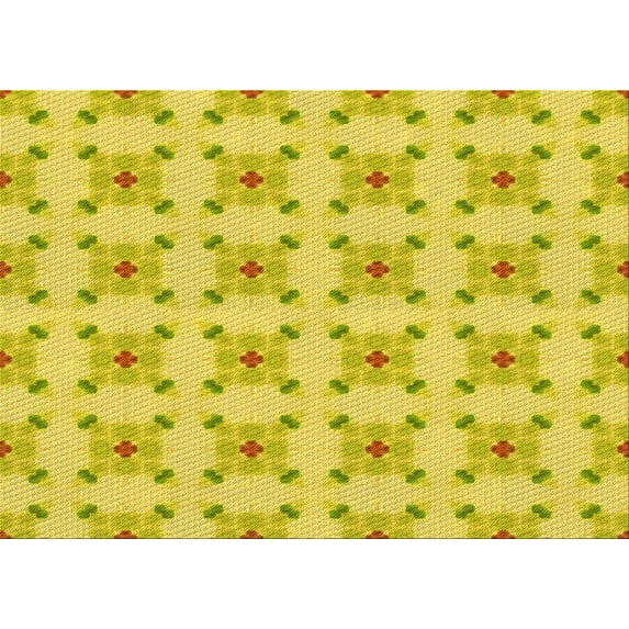 Ahgly Company Indoor Rectangle Patterned Banana Yellow Area Rugs, 7' x 9'