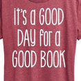 thumbnail image 3 of Instant Message - It's A Good Day For A Good Book - Women's Short Sleeve Graphic T-Shirt, 3 of 7