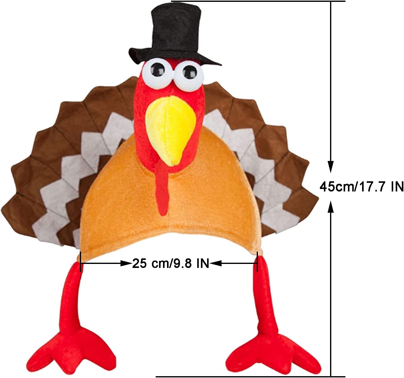 Thanksgiving Hat, 1 Pack Happiwiz Funny Roasted Cooked Turkey Hat Thanksgiving Day Hats Halloween Costume Dress Up - image 3 of 3