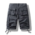 thumbnail image 3 of LbsKUS Men's Twill Cargo Shorts Casual Below Knee Capri Shorts Relaxed Fit Multi-Pocket Outdoor Cargo Shorts Wear Lightweight,Dark Gray,XXXL, 3 of 3