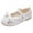 White, variant on Krdevn Toddler Girls' Glitter Mary Jane Flats, Pearl Bow Decor Adjustable Hook and Loop Strap Comfortable Princess Dress Shoes,Sizes 7-7.5 Years