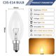 thumbnail image 2 of Incandescent Candle Bulb E14 60w 230v, E14 Flame Bulb, Dimmable Warm White 2700k, 600lm, C35 Transparent Bulb, For Chandelier, Desk Lamp, Pack Of 6, 2 of 4