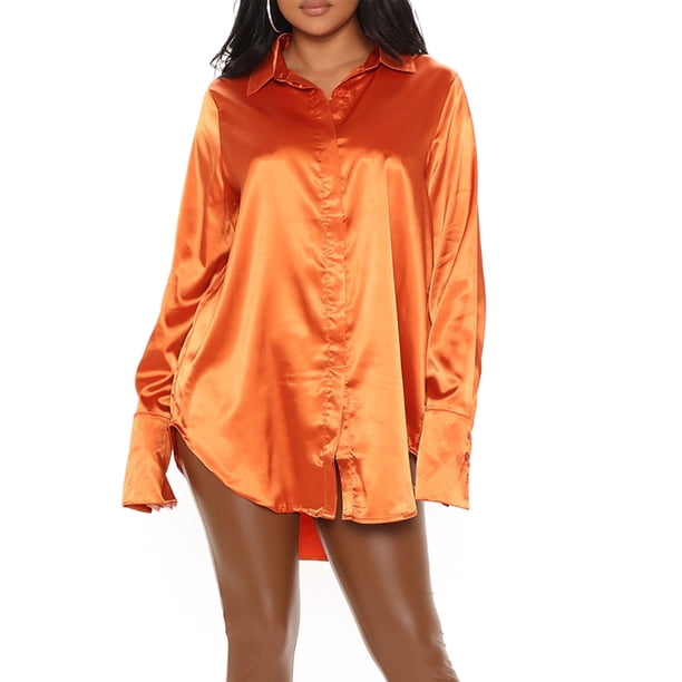 Sunloudy otoño señoras suelta camisa de longitud media, mujeres estilo de ocio Color sólido solapa Irregular manga larga Tops blusa de un solo pecho Sunloudy moda