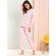 thumbnail image 2 of Pijama de Franela Allegra K Impreso manga larga Top y Pantalones Para Dormir Suave Invierno Mujeres Corazón Rosa XXL, 2 of 6