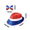 thumbnail image 2 of DAMAI Patriotic of Sequin Fedora Hat with bow tie,Sparkling Fancy Dress Trilby Hat Glitter Jazz Cap for Independence Day Celebrations Festival Party Accessory for Men and Women, 2 of 6