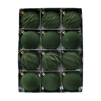 FastXmas 12 Pcs Christmas Velvet Tree Balls Decorations 2.36" Flocked Christmas Hanging Ornaments Handmade Velvet Balls Xmas Tree Ornaments Xmas Tree Bulbs for Wedding Holiday Party