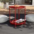 thumbnail image 2 of YYEAN Outdoor Side Table, 2-Tier Metal Round End Table 18"D x 18"W x 21"H-2-tier, Red, 2 of 9