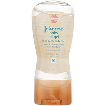 Johnson's Baby Oil Gel Enriched with Shea and Cocoa Butter, Great for Baby Massage, 6.5 fl. oz