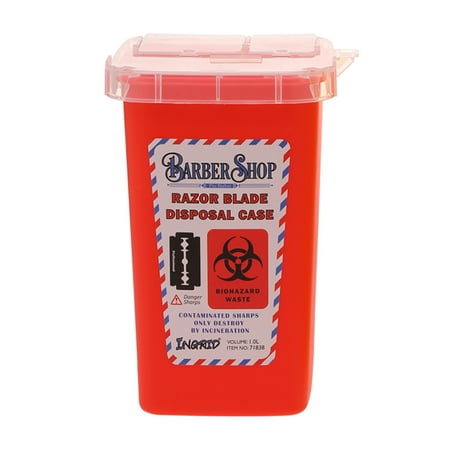 Portable 1L Sharps Container Bin Biohazard Tattoo Piercing Barber Razor ...