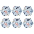 thumbnail image 2 of Honeii Cute Chameleons On Blue Print Leather Coaster Set of 6, Ideal for Safeguarding Your Furniture from Drinks Spills and Effortless Cleanup,Hexagon, 2 of 7