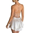 thumbnail image 6 of Gupgi Women Cami Playsuits Sleeveless Short Jumpsuits Summer Cross Tie-Up Backless Romper Clubwear, 6 of 8