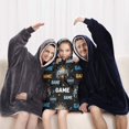 thumbnail image 5 of Colorful Controllers Games Flames Black Pattern Blanket Hoodies for Kids 6-13YR Oversize Wearable Blanket Hoodies for Boys Girls Teens, 5 of 7
