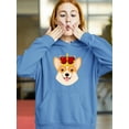 thumbnail image 2 of Royal Corgi Smiling Royal Crown Hoodie Women -Image by Shutterstock, Female XX-Large, 2 of 4