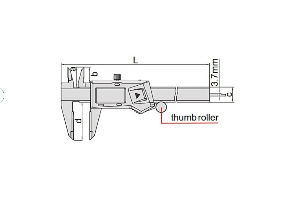 Insize 1110-300B Digital Caliper with Carbide Tipped Jaws Range 0-300mm/0-12