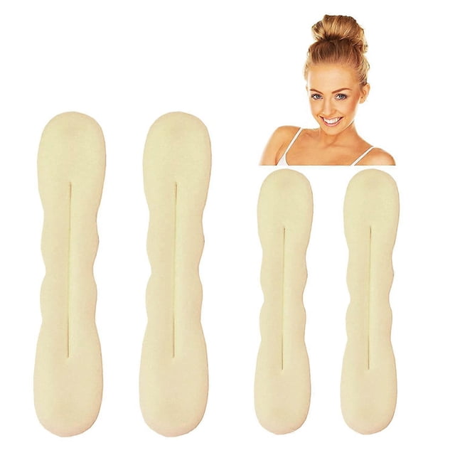 Paquete de 4 moldes mágicos para hacer moños (2 pequeños y 2 grandes), esponja de espuma, accesorios para moldear moños, resistentes, flexibles y reutilizables