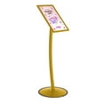 thumbnail image 3 of M&T Displays Simplistic Curved Menu Board 11x17 inch Gold Pedestal Sign Holder Floor Standing Aluminum Front Loading Easy Open Poster Advertisement Sign Holder for Restaurant Cafe Hotel, 3 of 8