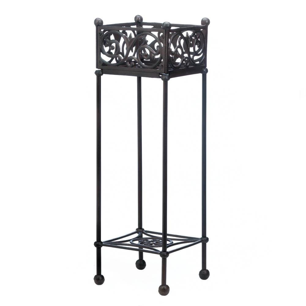 Modern Plant Stand, Cast Iron Square Outdoor Decorative Floor Plant