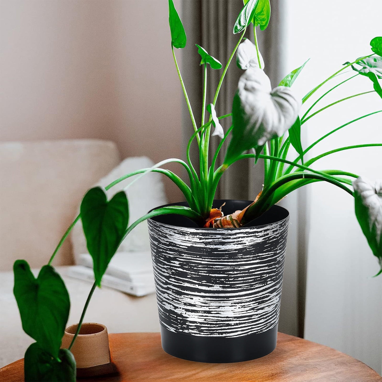 Self-Watering Plastic Flower Pot, Easy-Care Lazy Gardener Flower Pot with Water Reservoir Planter for Indoor and Outdoor Plants, Personalized Gardening Container for Roses and Houseplants