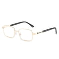 thumbnail image 1 of Fashion Simple Classic Square Frame Business Reading Glasses Eye Protection Anti Fatigue Ultra Light Glasses GOLD STRENGTH 200, 1 of 7